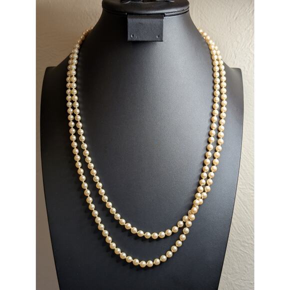 Vintage Marvella 5mm 34" Single Strand Faux Pearl Necklace - Picture 4 of 6